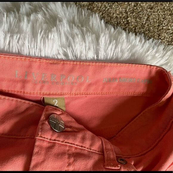 Liverpool Julia Short Capri Pink Lady Jeans Size 2 - Picture 6 of 9